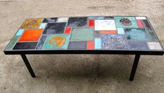 Coffee Table with Africanist Decor, France, 1950