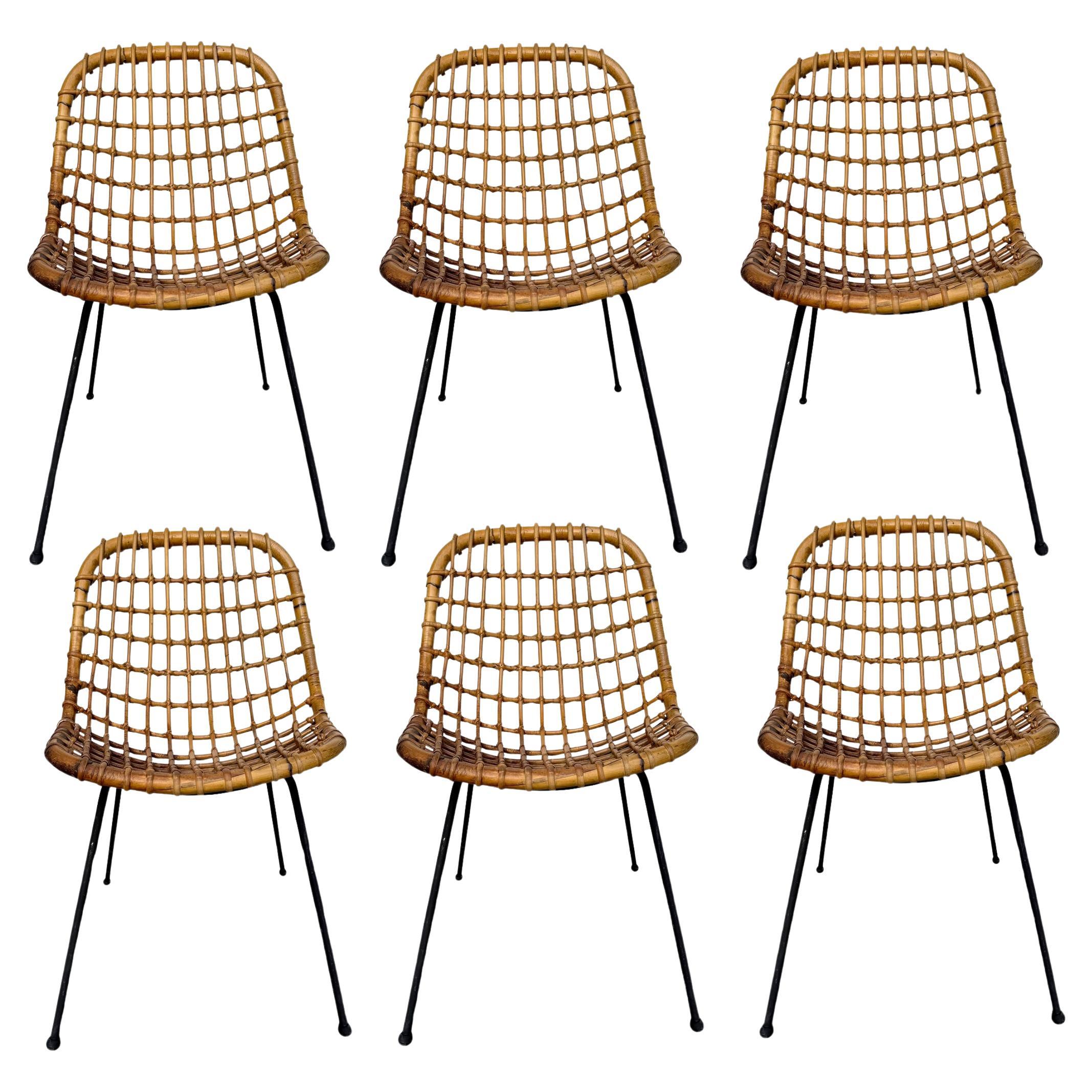 Set of six chairs attributed to G. Franco Legler, Ed. Bonacina, Italy circa 1960