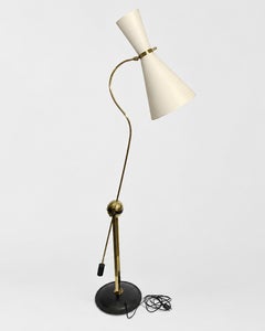 Elegant and original double-light diabolo floor lamp, France, circa 1940