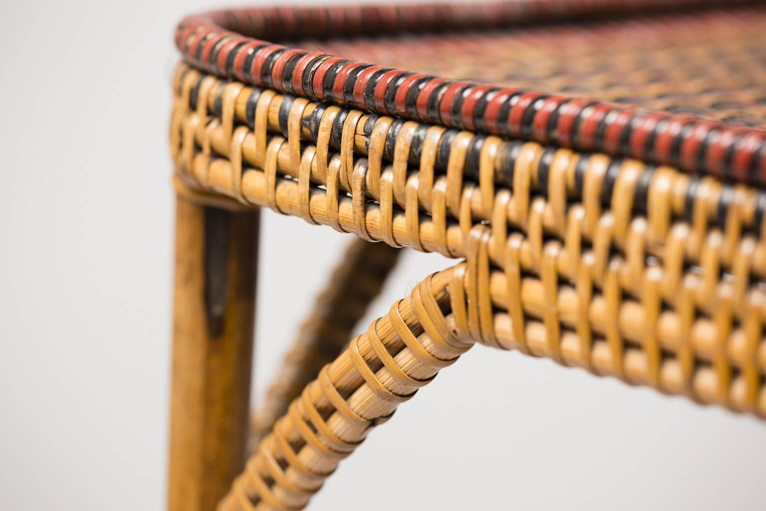 Nice Side Table in Braided Rattan, France, 1900 In Excellent Condition In Paris, FR