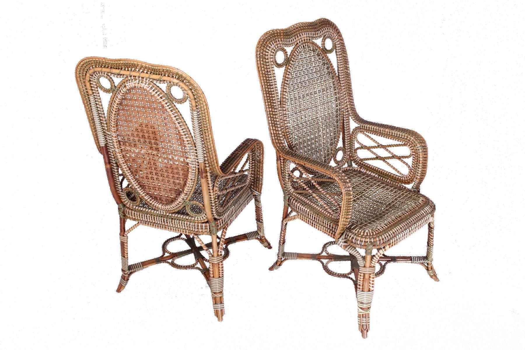 Rattan Set of Winter Garden Furniture by Perret et Vibert, France, End of 19th Century
