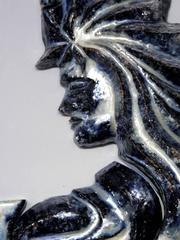 Centaur with a Bow or Sagittaire. Enameled Earthenware, France, circa 1950