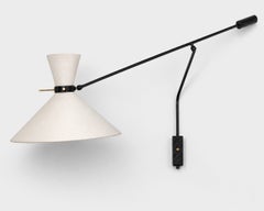 Large adjustable swing-arm wall sconce, Editions Maison Lunel, Paris, circa 1960