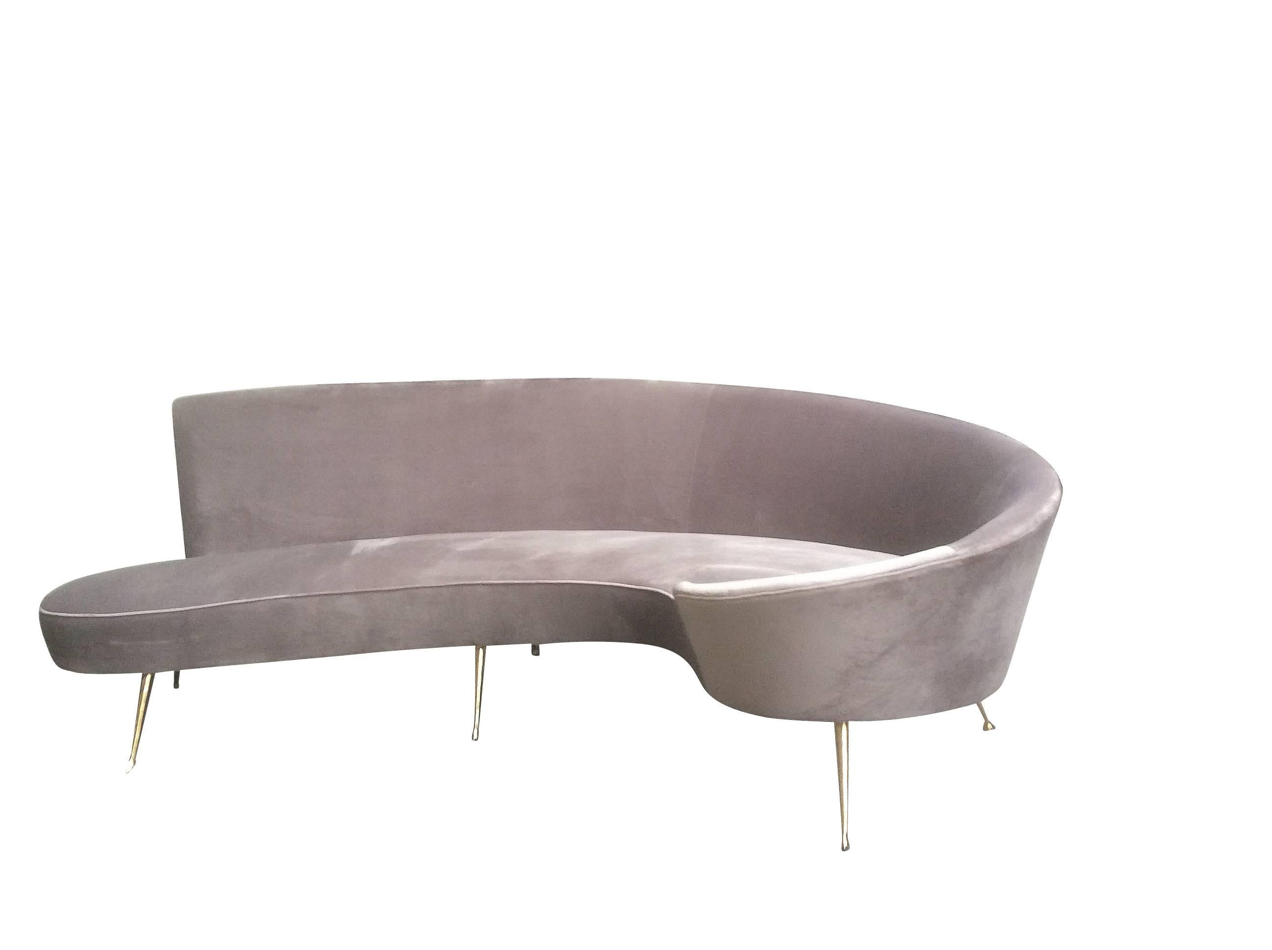 Large Italian Curved Sofa in 1950s Style 2