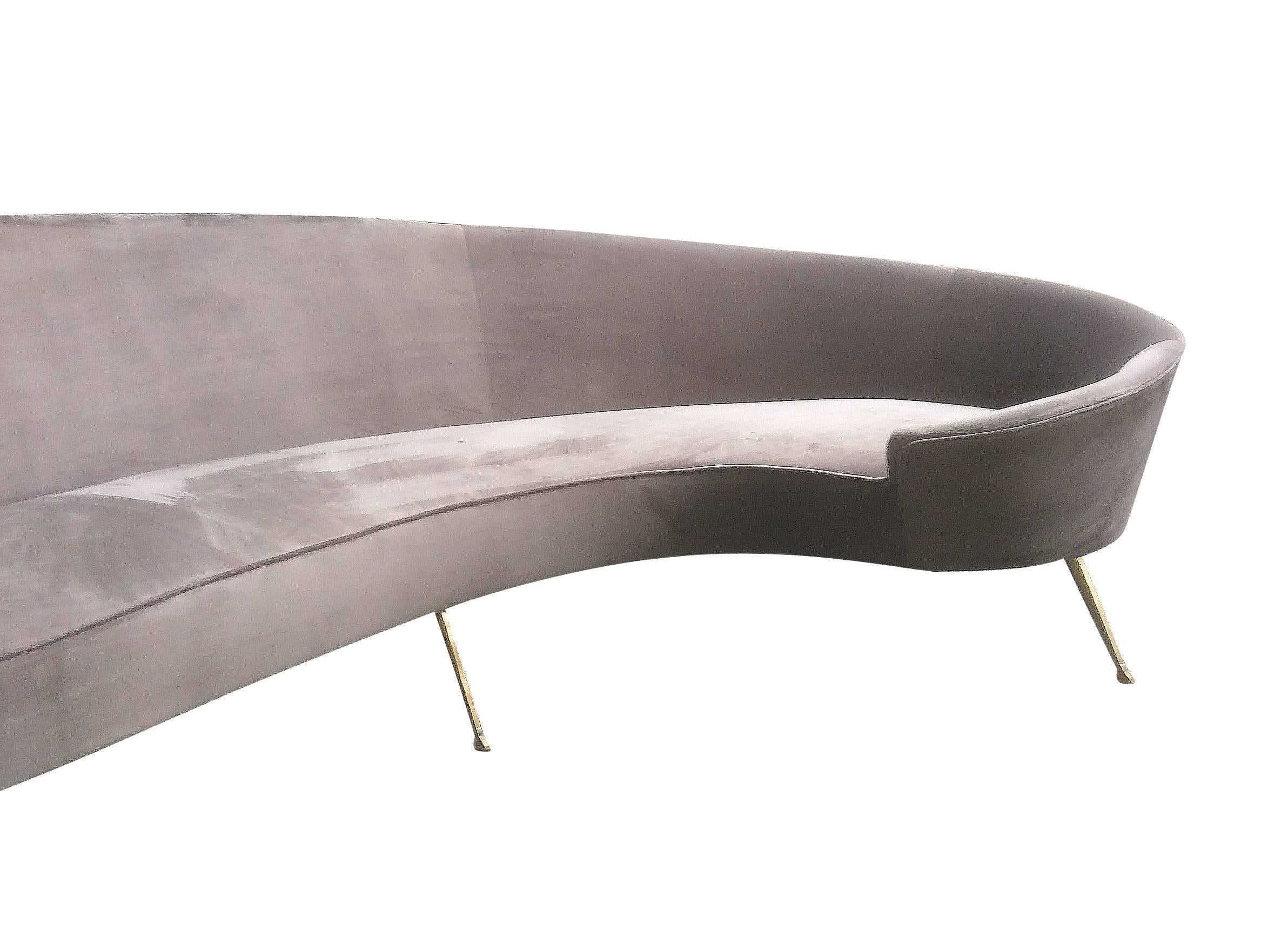 Large Italian Curved Sofa in 1950s Style 1