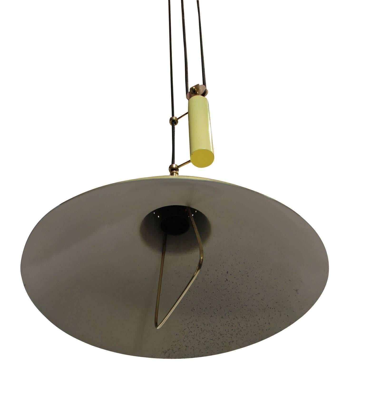 Italian Sliding Hanging Lamp, in the style of Arredoluce, Italy, 1950 For Sale