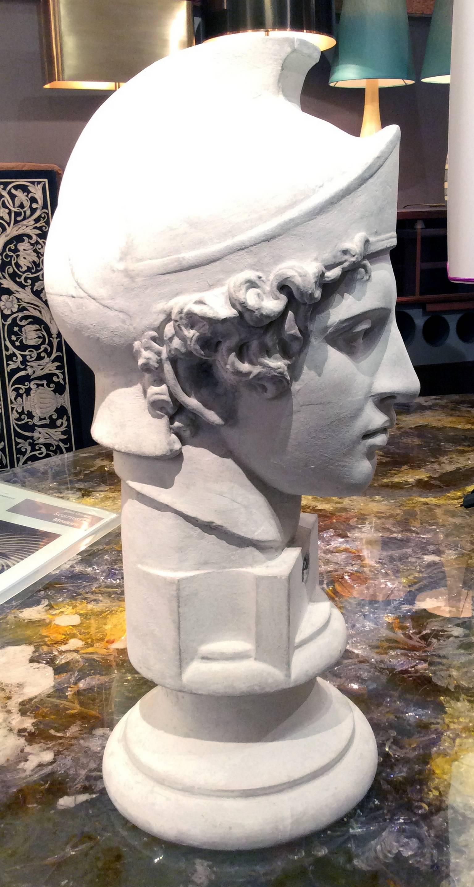 French Early 20th Century Plaster Bust of a Roman Soldier
