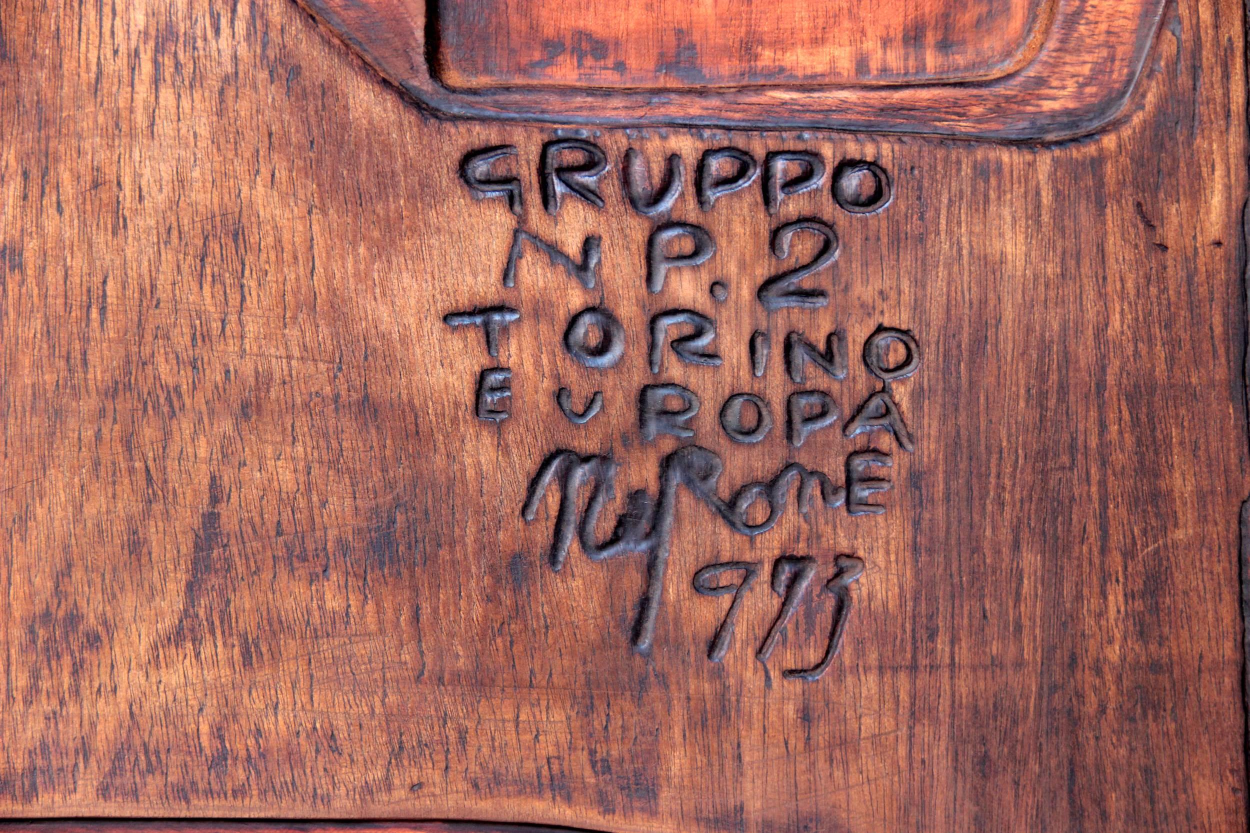 Late 20th Century Rare Wall Panel in Six Parts, Nerone Ceccarelli, Gruppo NP2, Italy, 1973