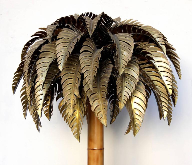 Bamboo Palm Tree Floor Lamp Maison Jansen 1970 At 1stdibs French Bamboo Palm Tree Floor Lamp Maison Jansen 1970 For