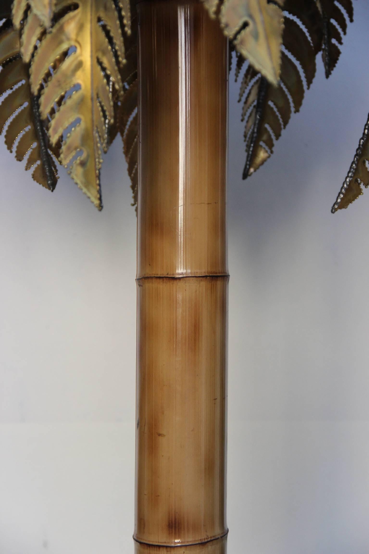 Bamboo Palm Tree Floor Lamp, Maison Jansen, 1970 2