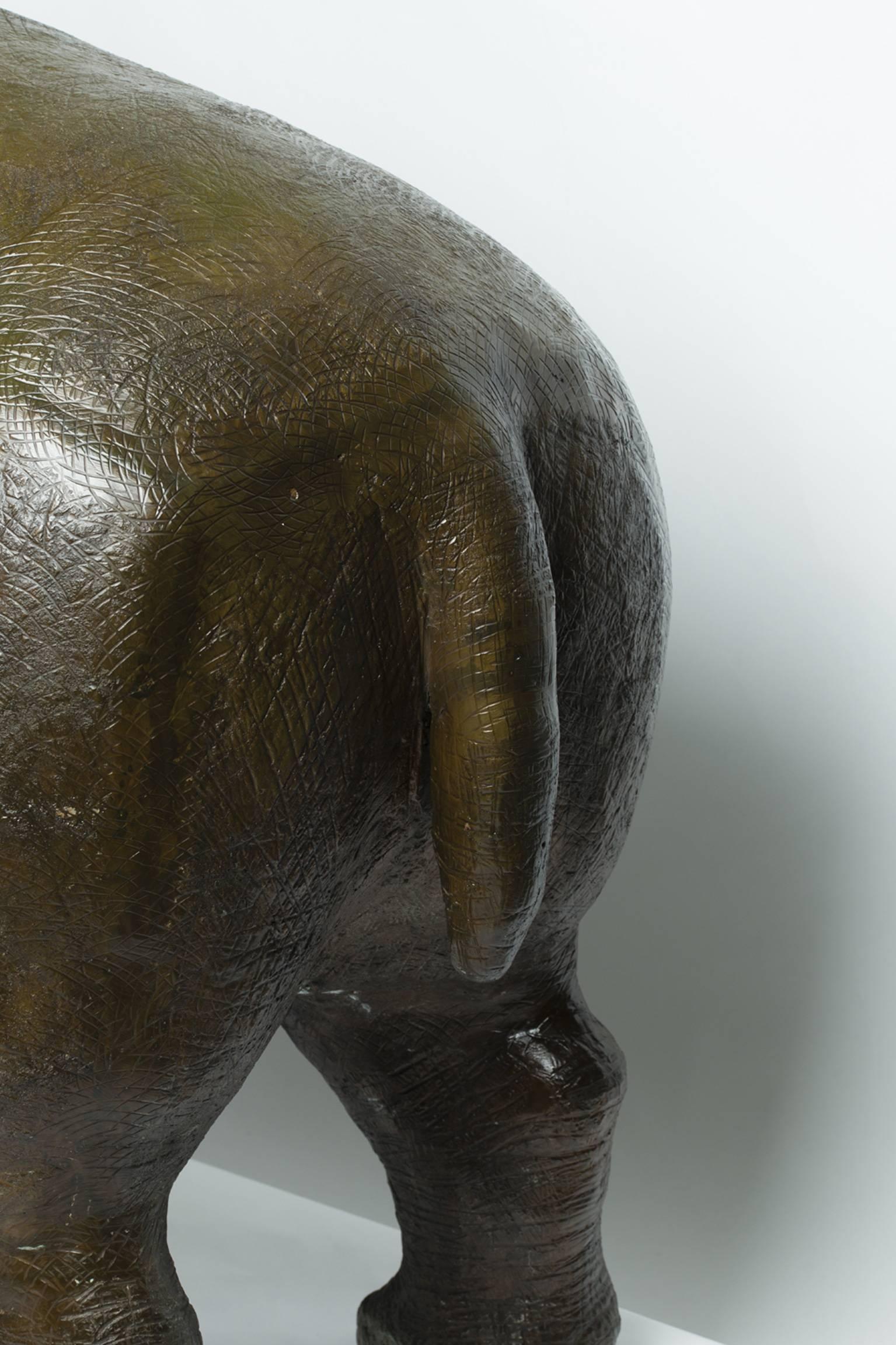 Mid-20th Century Amazing Hippopotamus-Fountain in Patinated Bronze, France, circa 1950