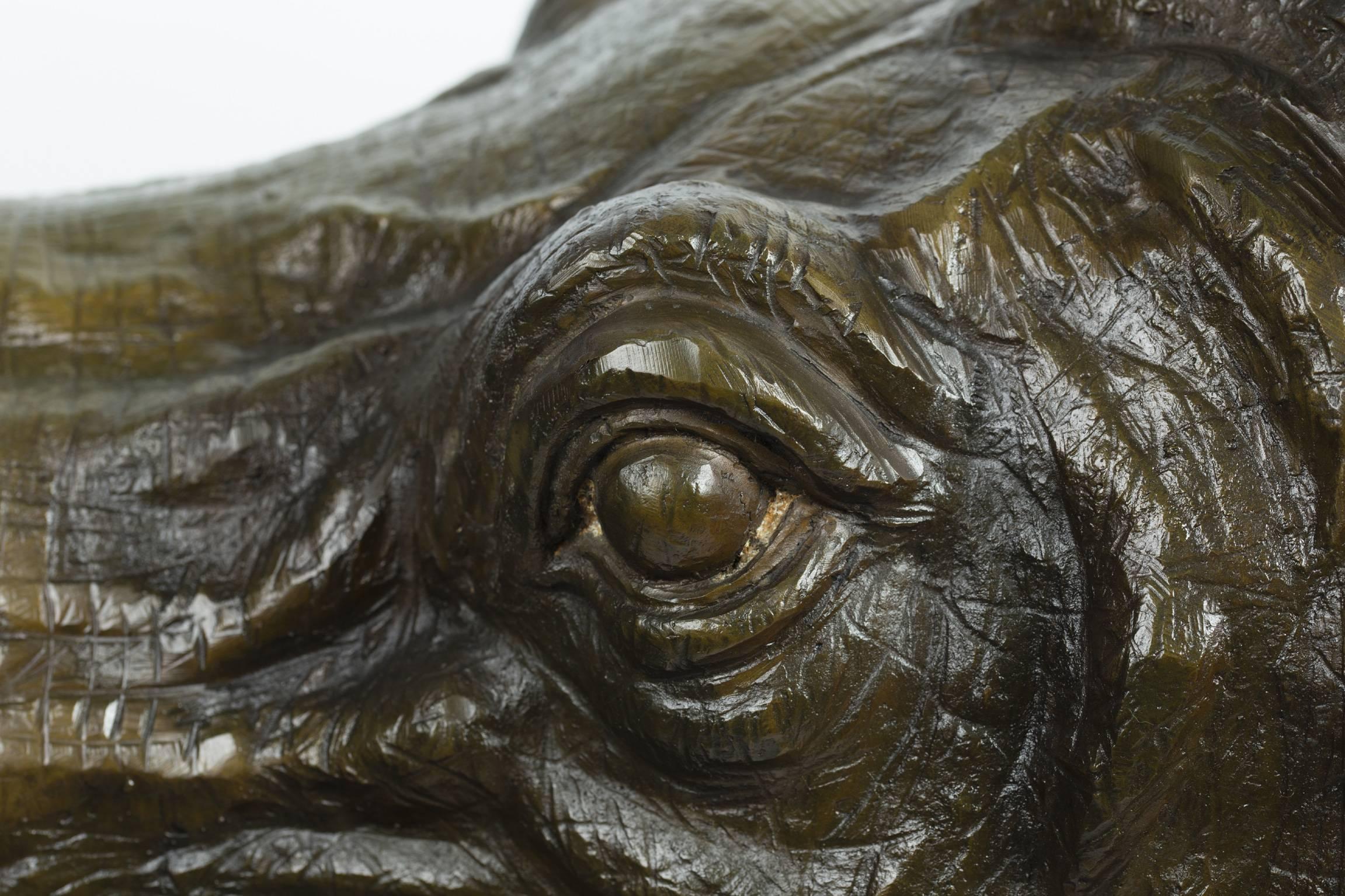 Amazing Hippopotamus-Fountain in Patinated Bronze, France, circa 1950 3