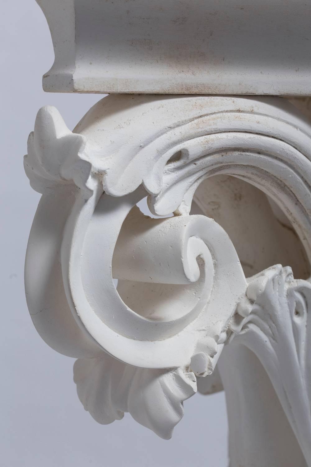 Four Large Corinthian Half-Capitals in Plaster, France, circa 1930 2