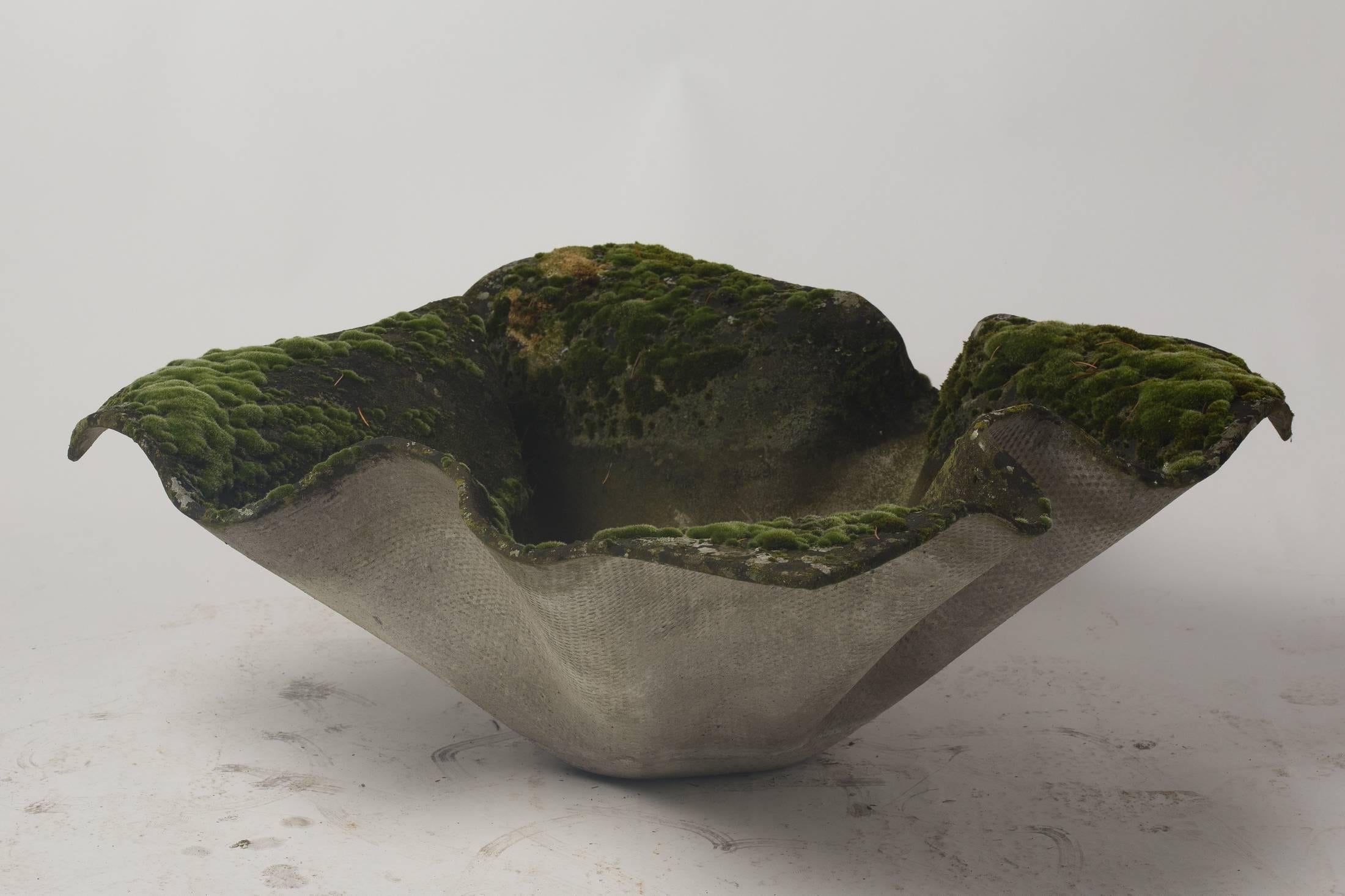 Swiss Pair of Willy Guhl Elephant Ear Planters with Original Patina