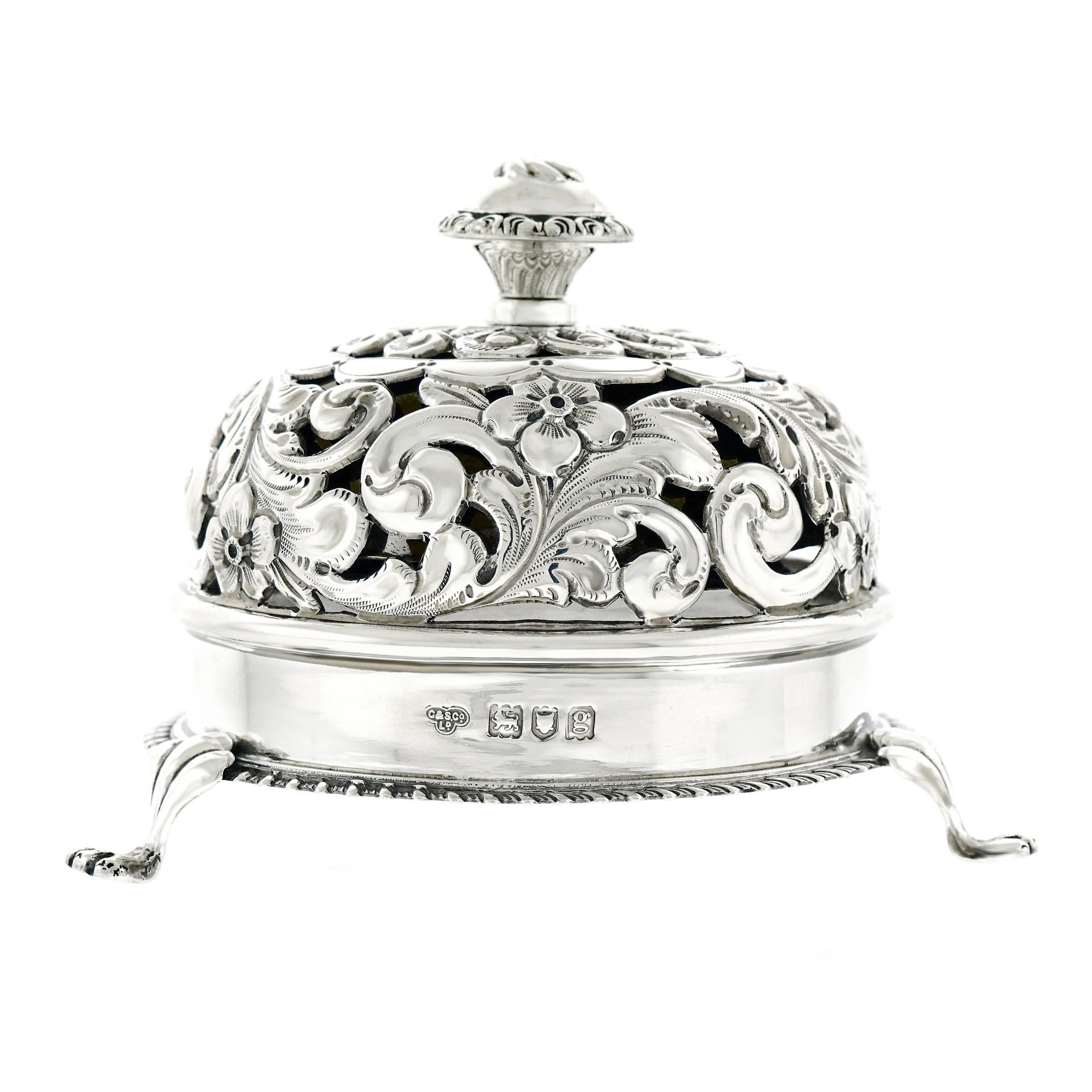 Victorian Antique Sterling Silver Bell, circa 1902, London