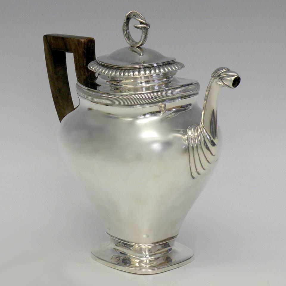 Gorgeous Sterling Coffee Pot by Albertus Homan Circa 1830s For Sale 3