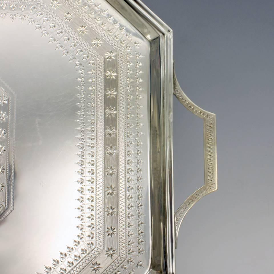 Magnificent Sterling Tray by Edward Hutton London c1884 1