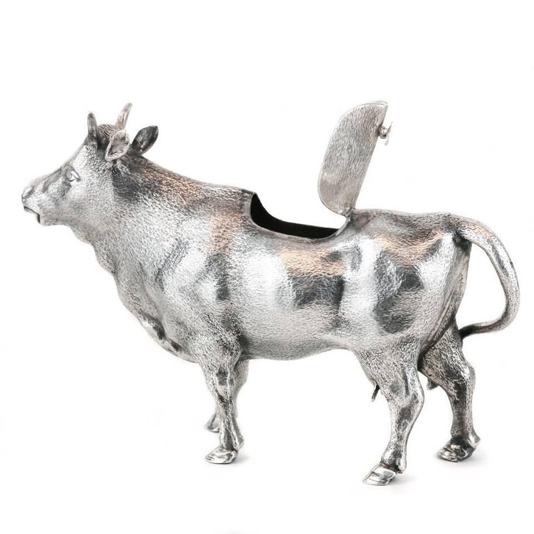 Antique Sterling Cow Creamer For Sale at 1stdibs