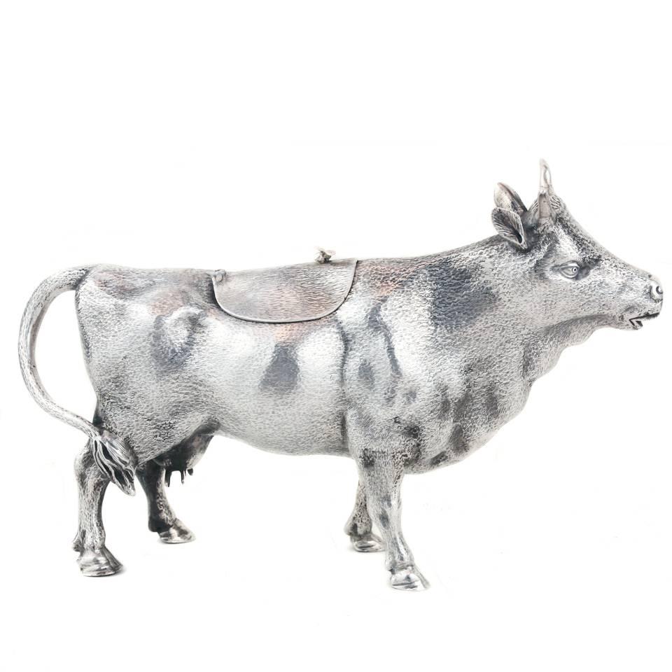 Sterling Silver Antique Sterling Cow Creamer