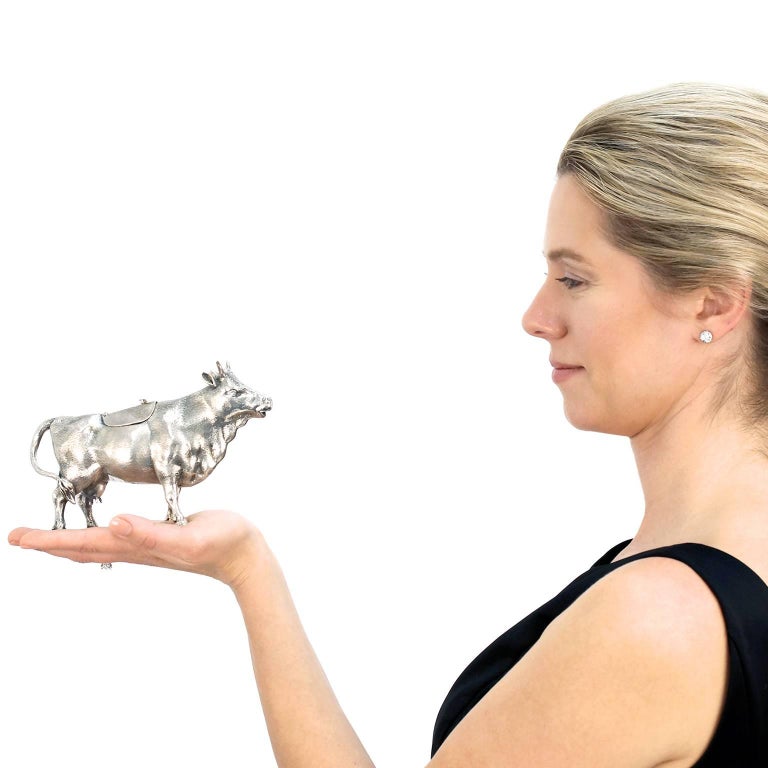 Antique Sterling Cow Creamer For Sale at 1stdibs