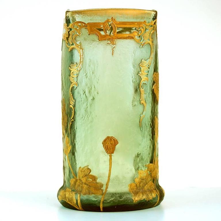 Antique Mont Joye Cameo and Gilt Art Glass Vase at 1stDibs mont joye