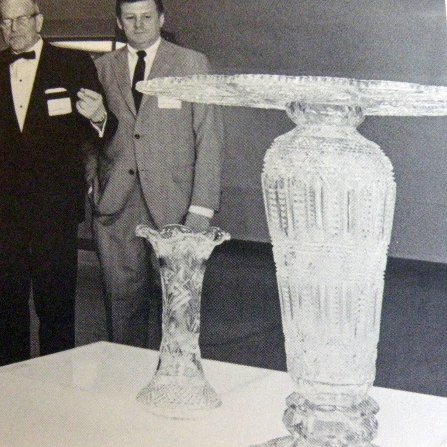 Pair of Monumental Cut Crystal Vases by Libbey 2