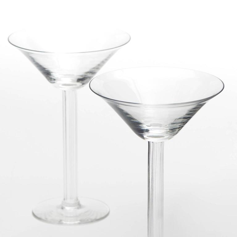 Art Deco Set of Eight Monticello Martini Glasses by Libbey at 1stDibs