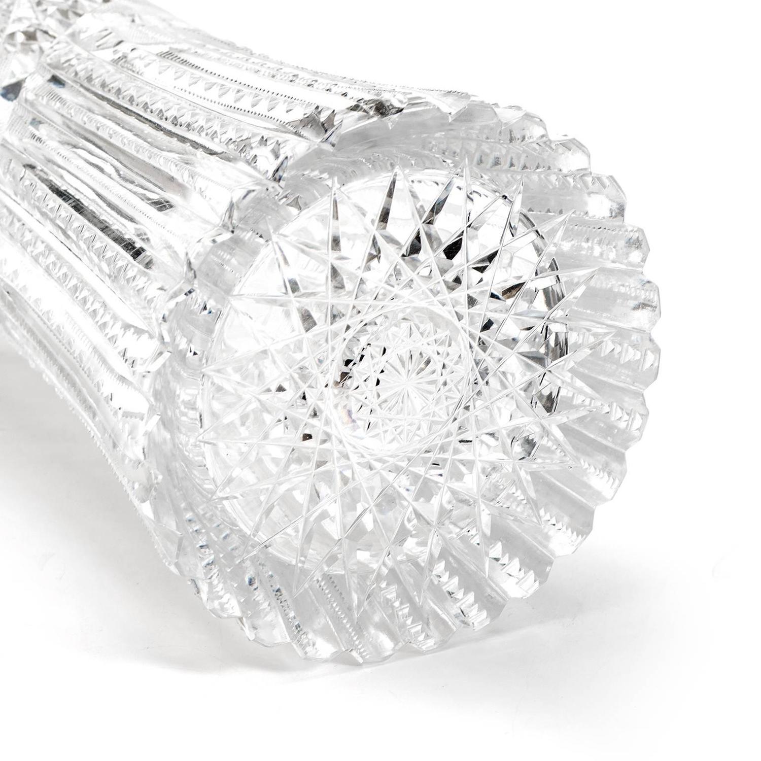 Exceptional American Brilliant CutCrystal Vase For Sale at 1stdibs