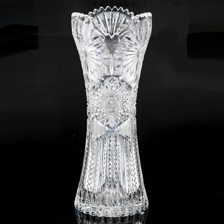 Exceptional American Brilliant CutCrystal Vase at 1stDibs american