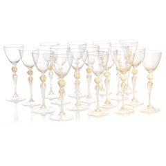 Set of 12 Salviati Goblets with Extras