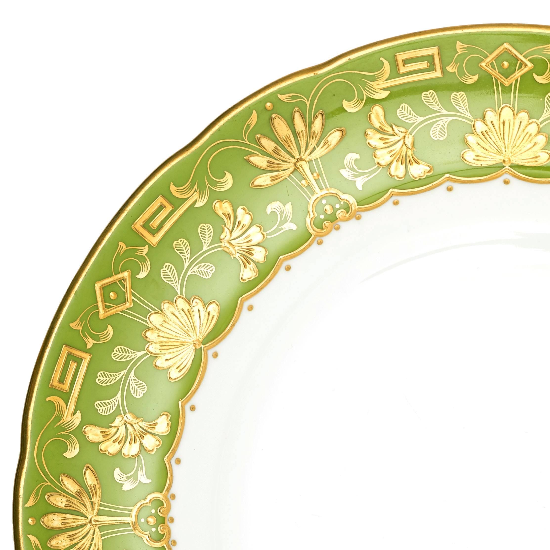 Victorian Minton Aesthetic Revival Raised Gold Plates