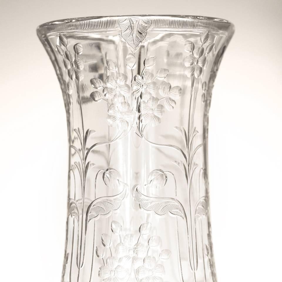 English Art Nouveau Rock Crystal Vase by Webb For Sale