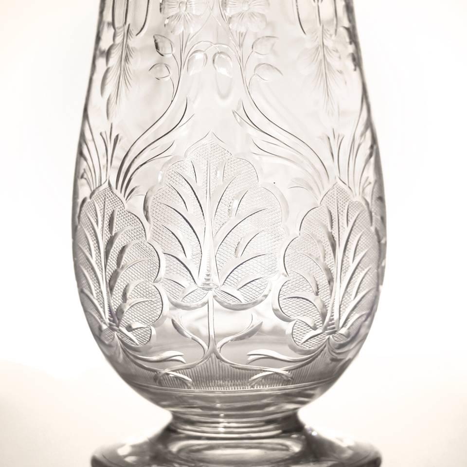 Art Nouveau Rock Crystal Vase by Webb In Excellent Condition For Sale In Litchfield, CT