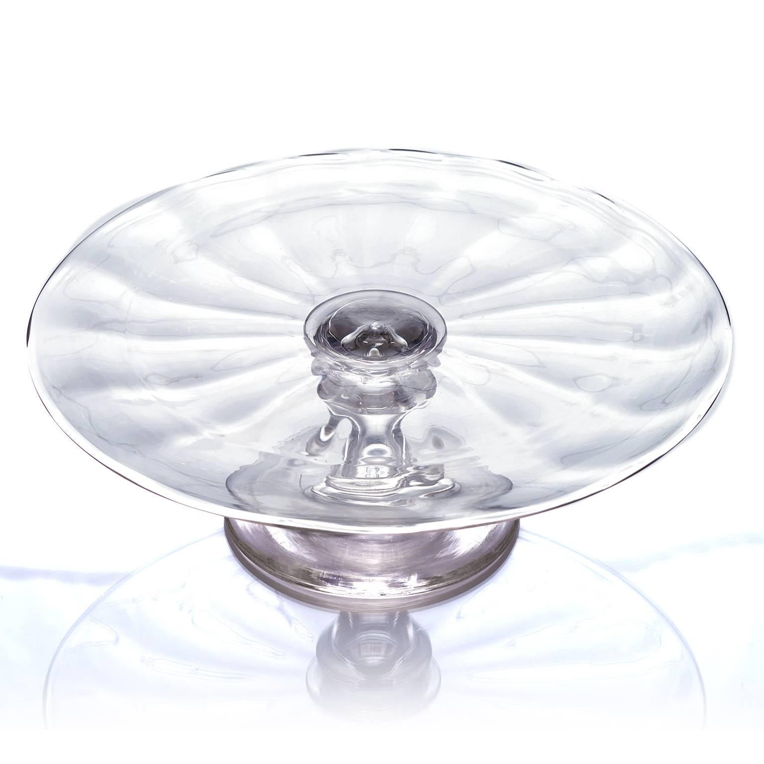 antique crystal cake stand
