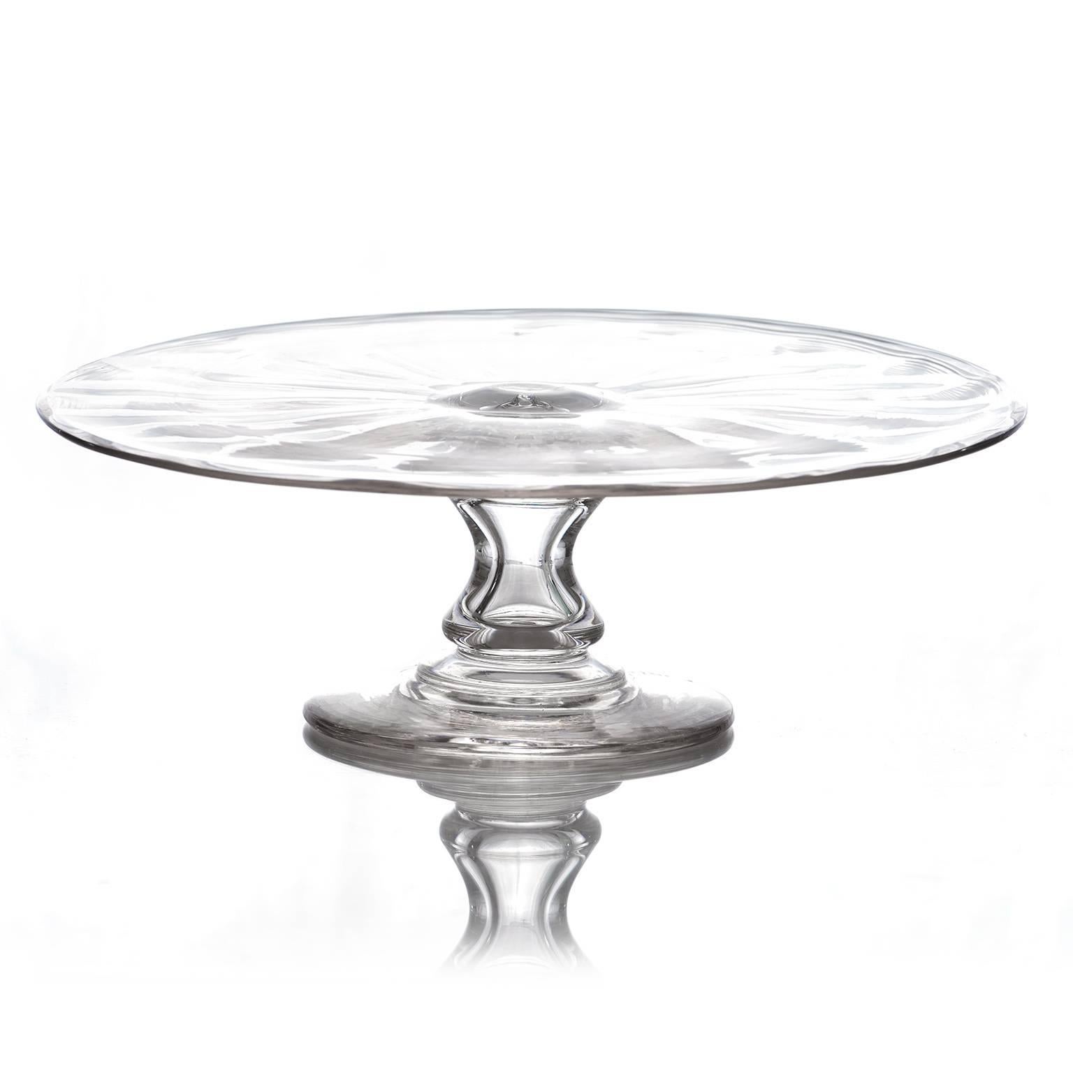 Antique Handblown Flint Glass Cake Stand at 1stDibs antique crystal