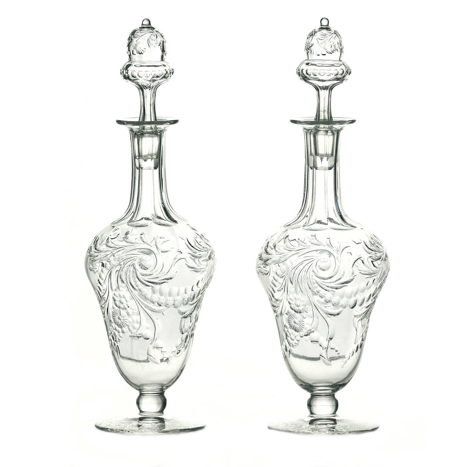 Pair of Rock Crystal Scent Bottles by Webb