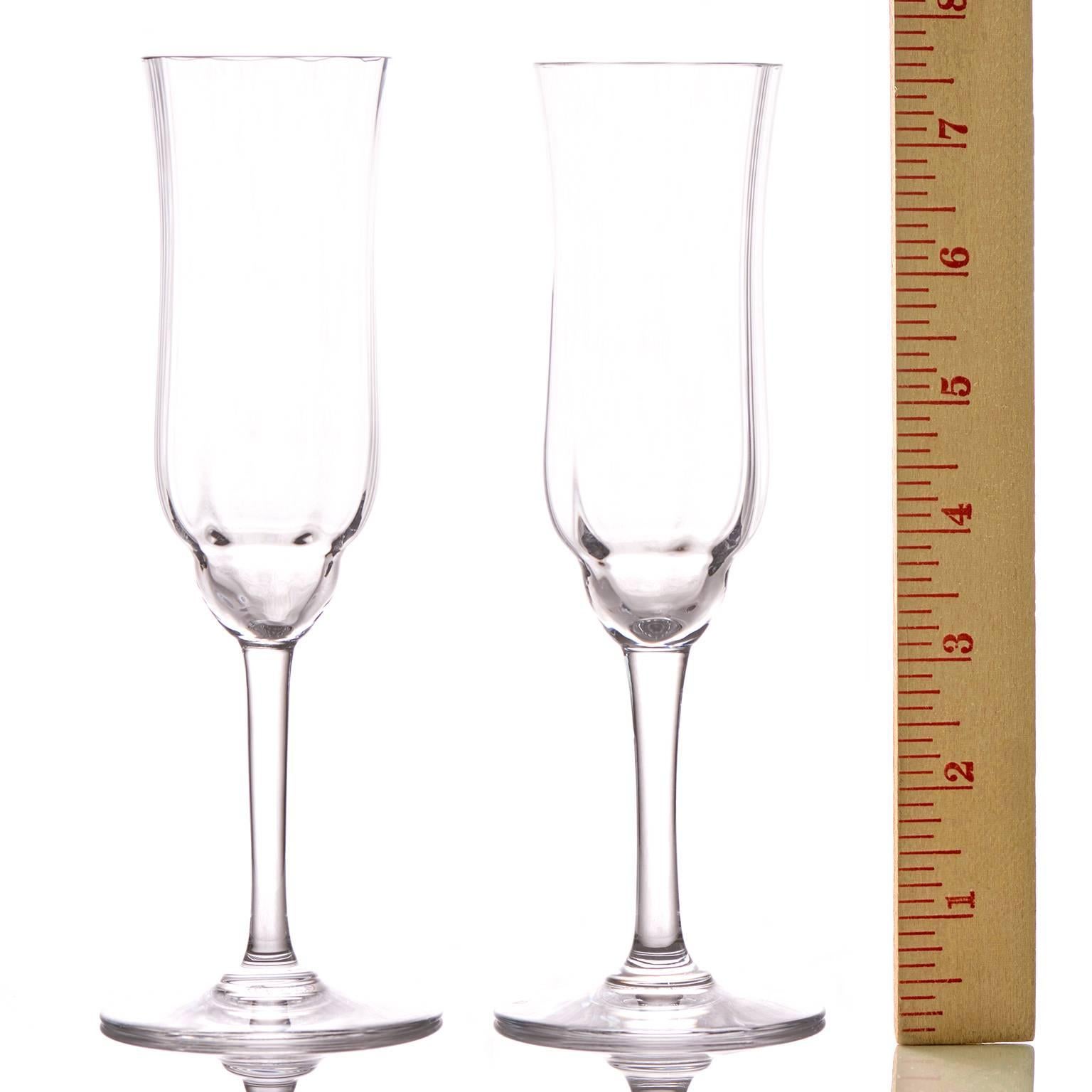 French 12 Baccarat “Capri Optic” Champagne Flutes