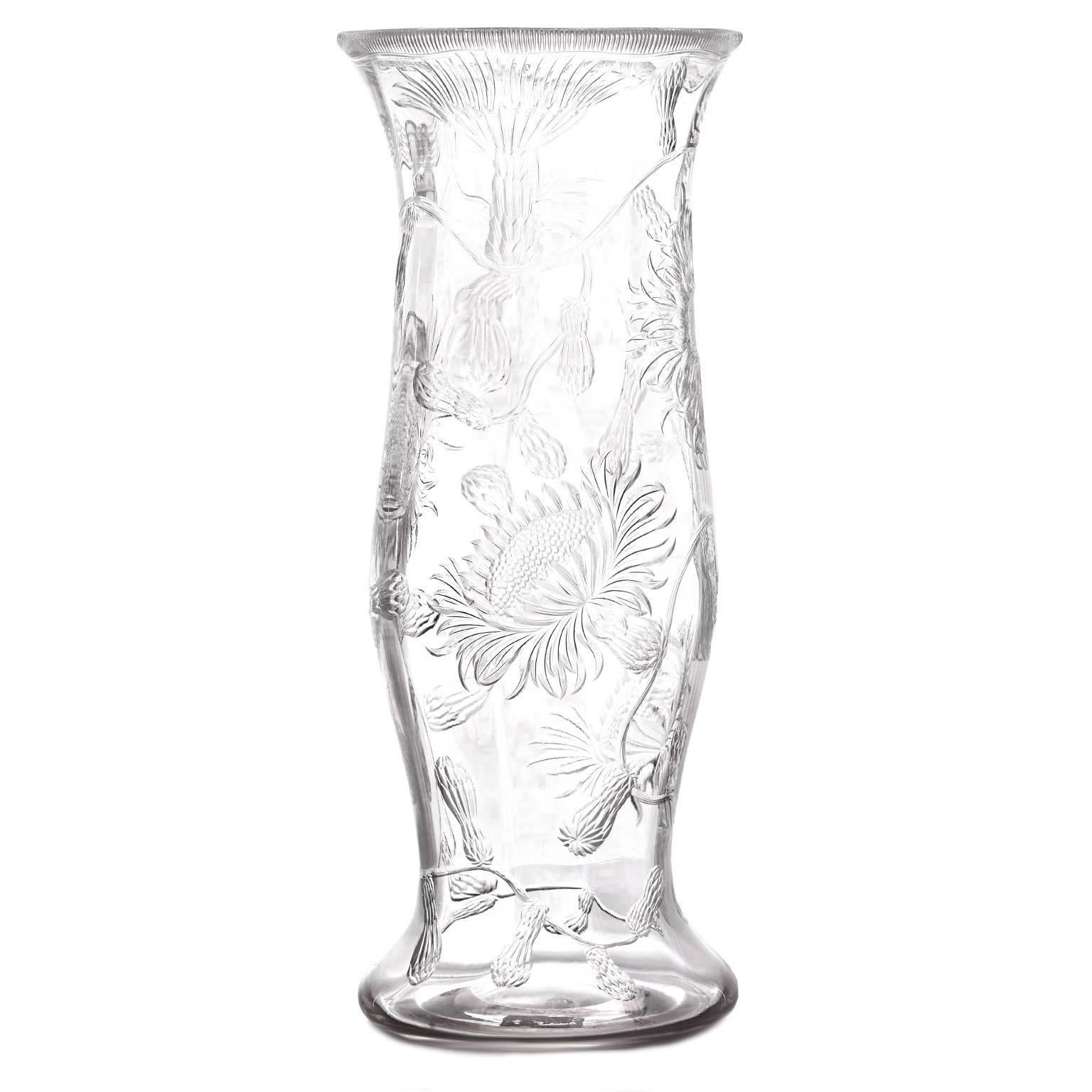 Gorgeous Thomas Webb Monumental Rock Crystal Vase In Excellent Condition For Sale In Litchfield, CT