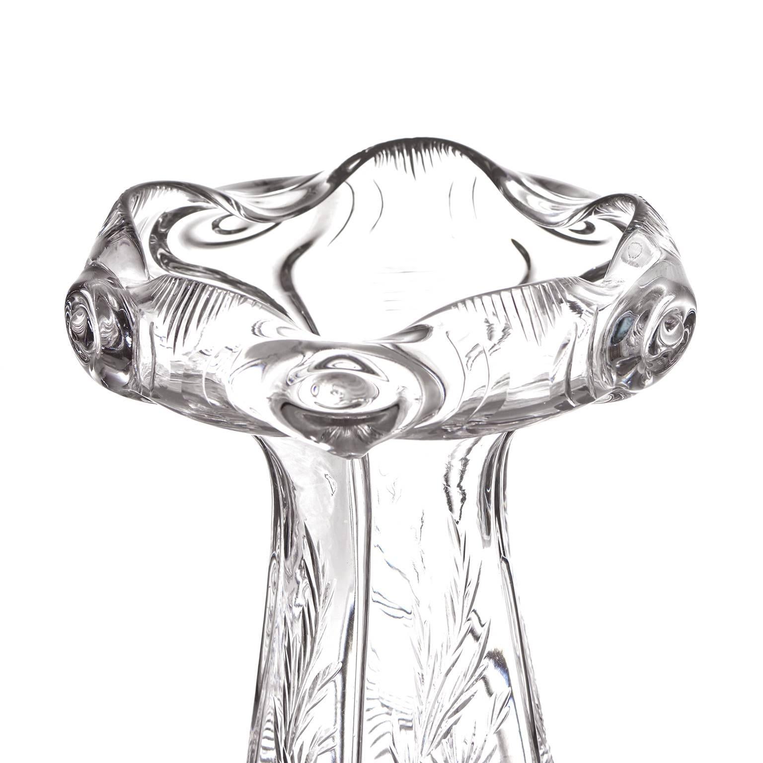 Late 19th Century Gorgeous Stevens & Williams Rock Crystal Vase