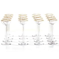 16 Exceptional Art Deco Cordial Goblets by Moser