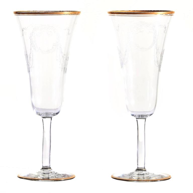 12 French Champagne Flutes at 1stDibs