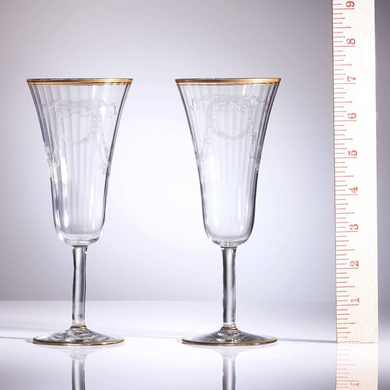 12 French Champagne Flutes at 1stDibs