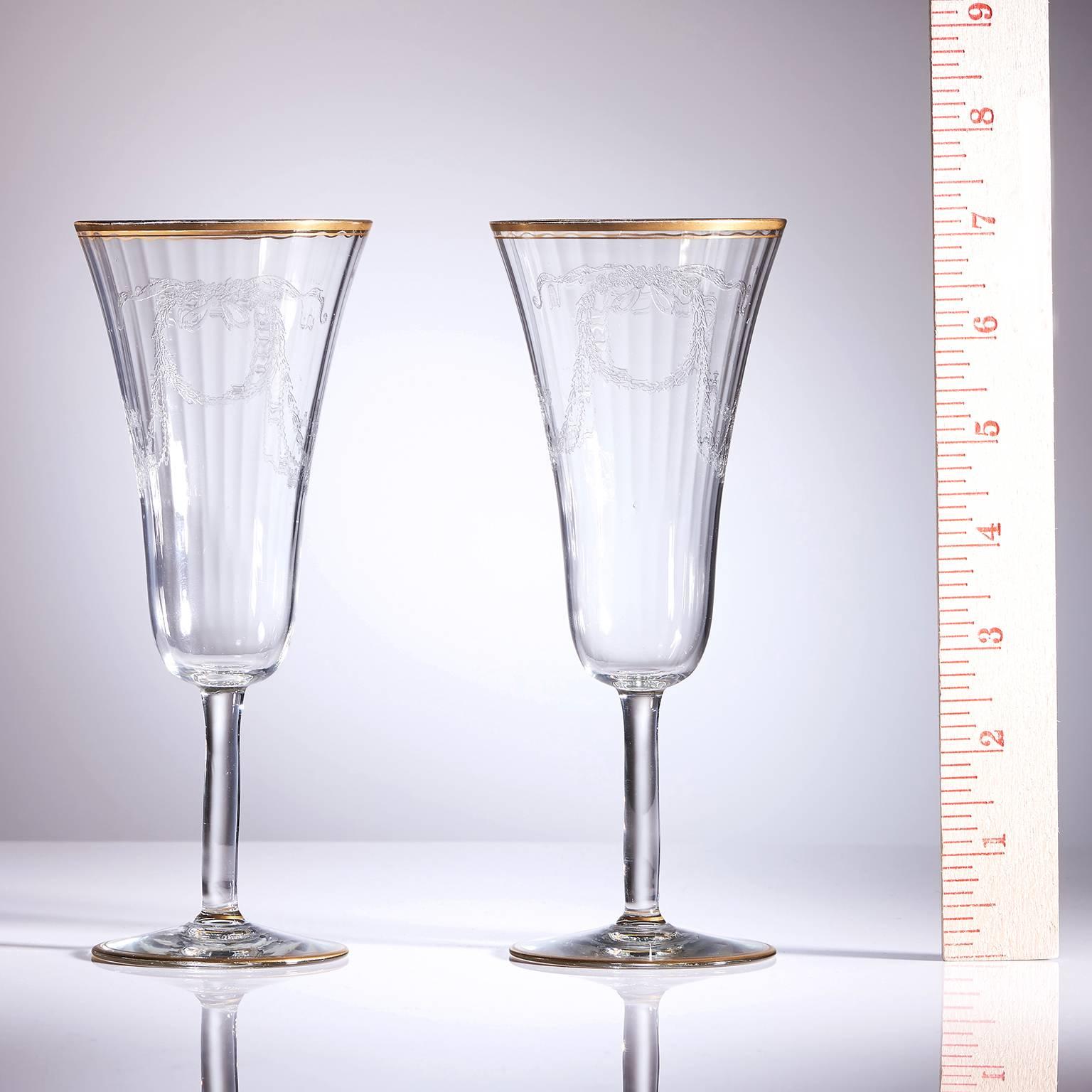 12  French Champagne Flutes 2