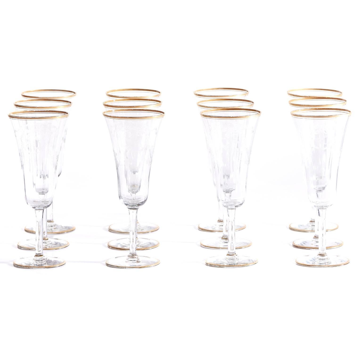 12  French Champagne Flutes 3