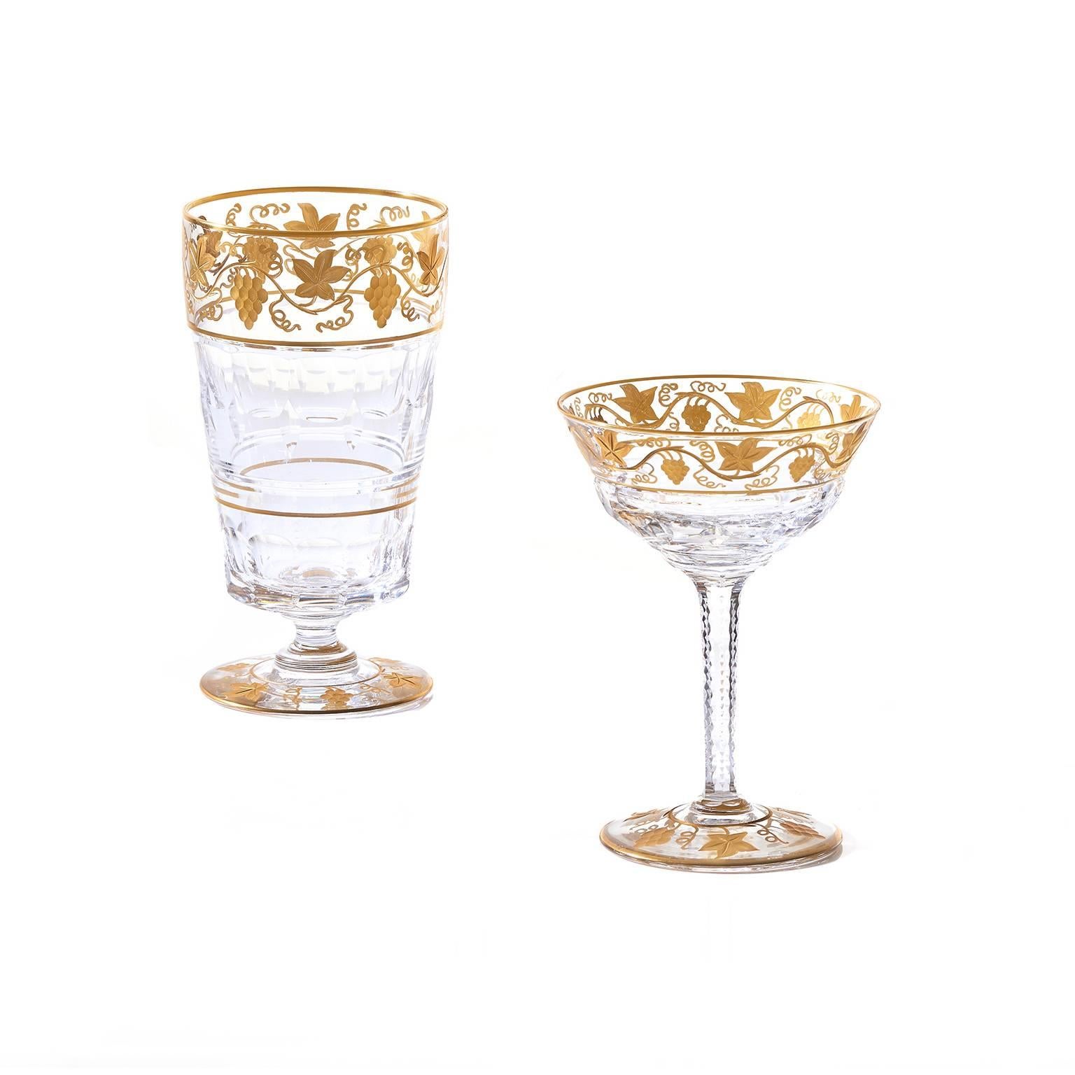 12 Val St. Lambert “Pampre D'Or” Oversized Tumblers 1