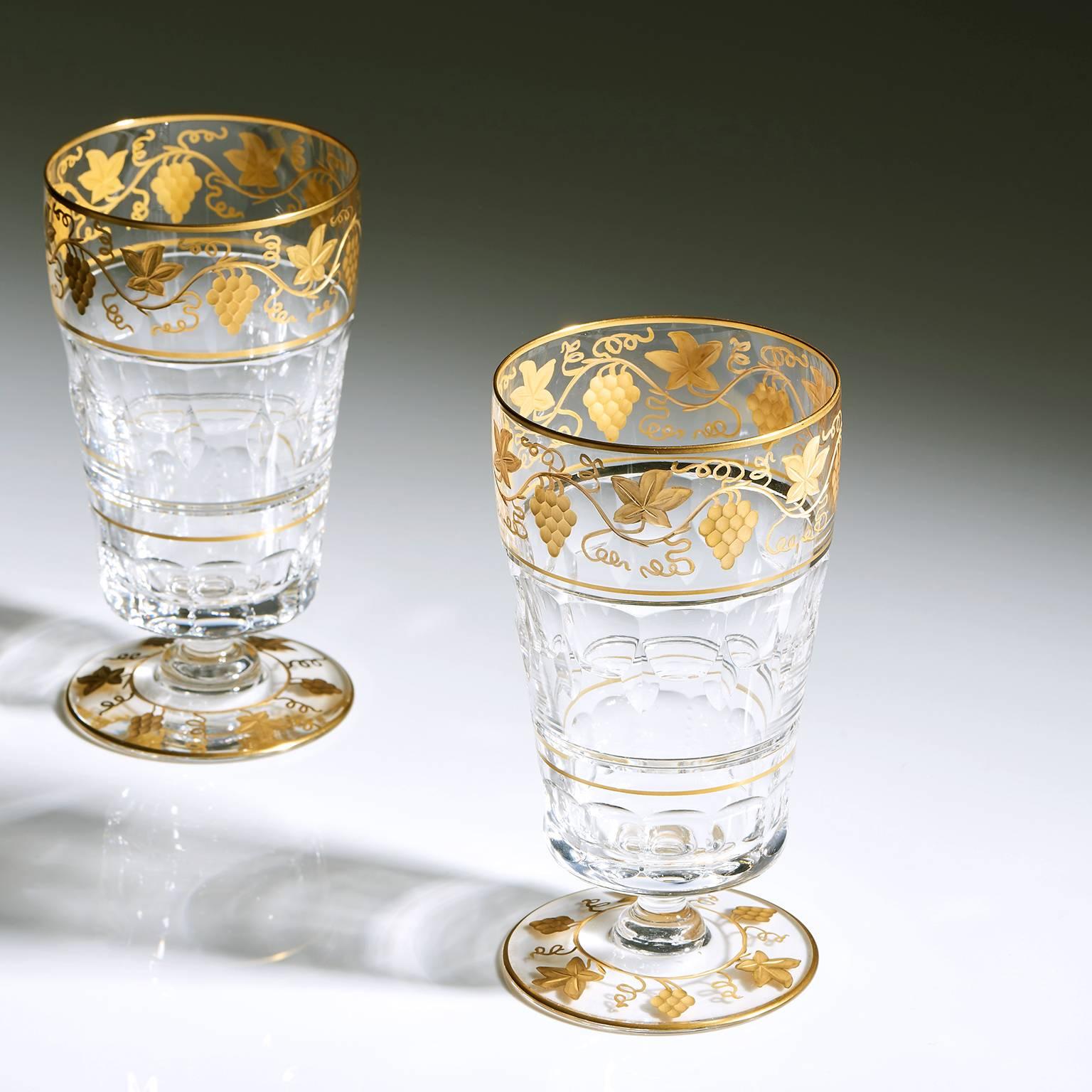 12 Val St. Lambert “Pampre D'Or” Oversized Tumblers 2