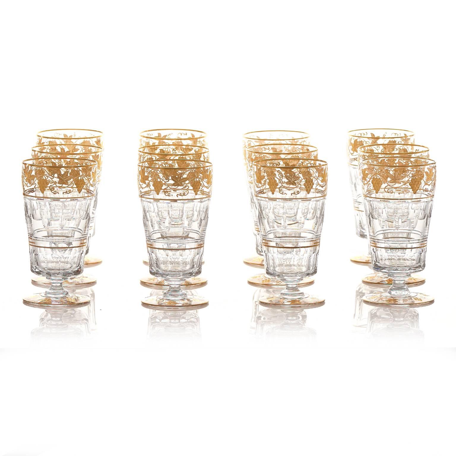 12 Val St. Lambert “Pampre D'Or” Oversized Tumblers 3