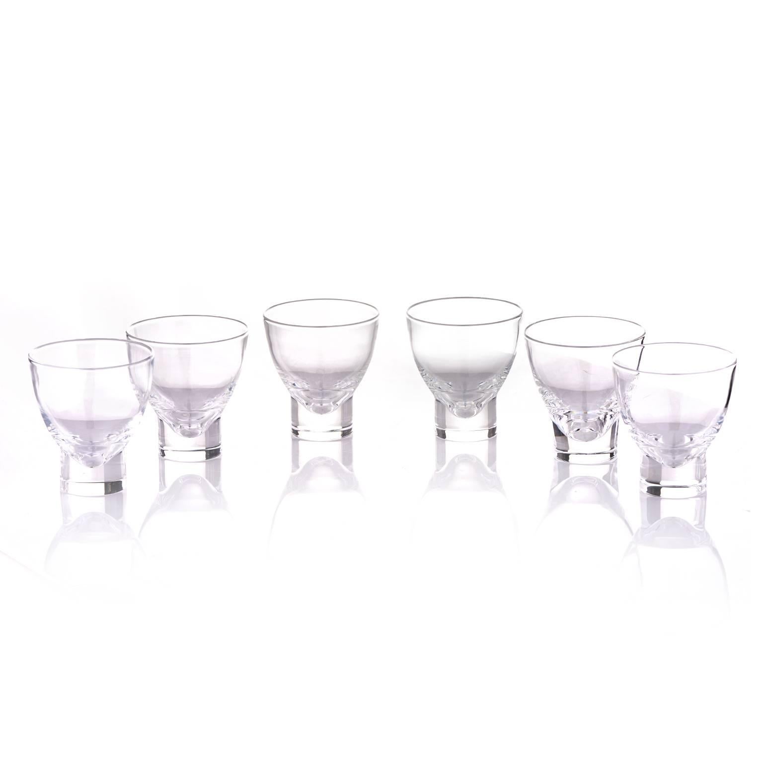 American Steuben Set of Six Modernist Cocktail Glasses