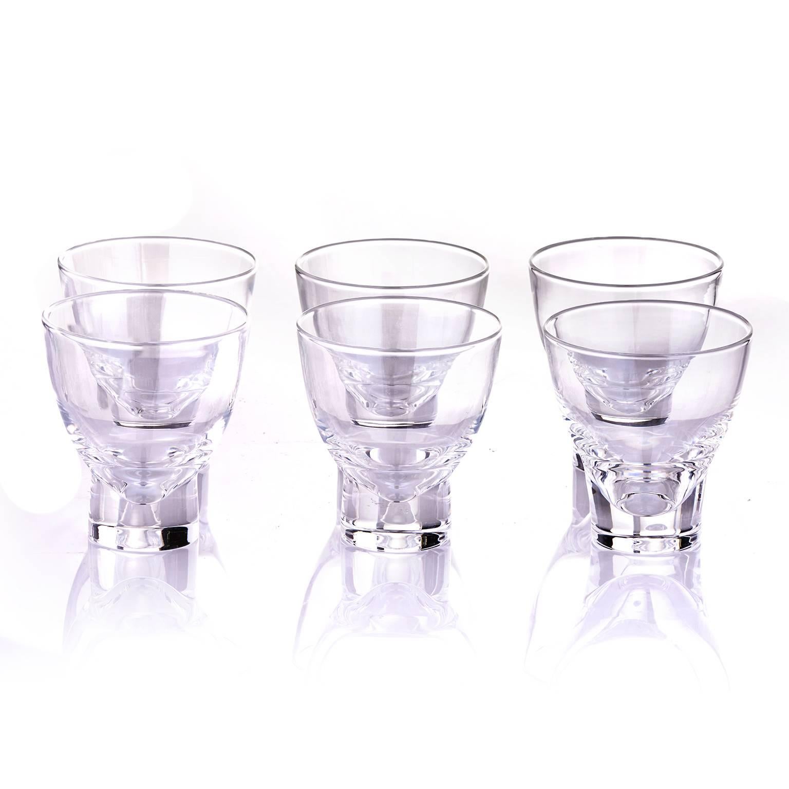Steuben Set of Six Modernist Cocktail Glasses In Excellent Condition In Litchfield, CT