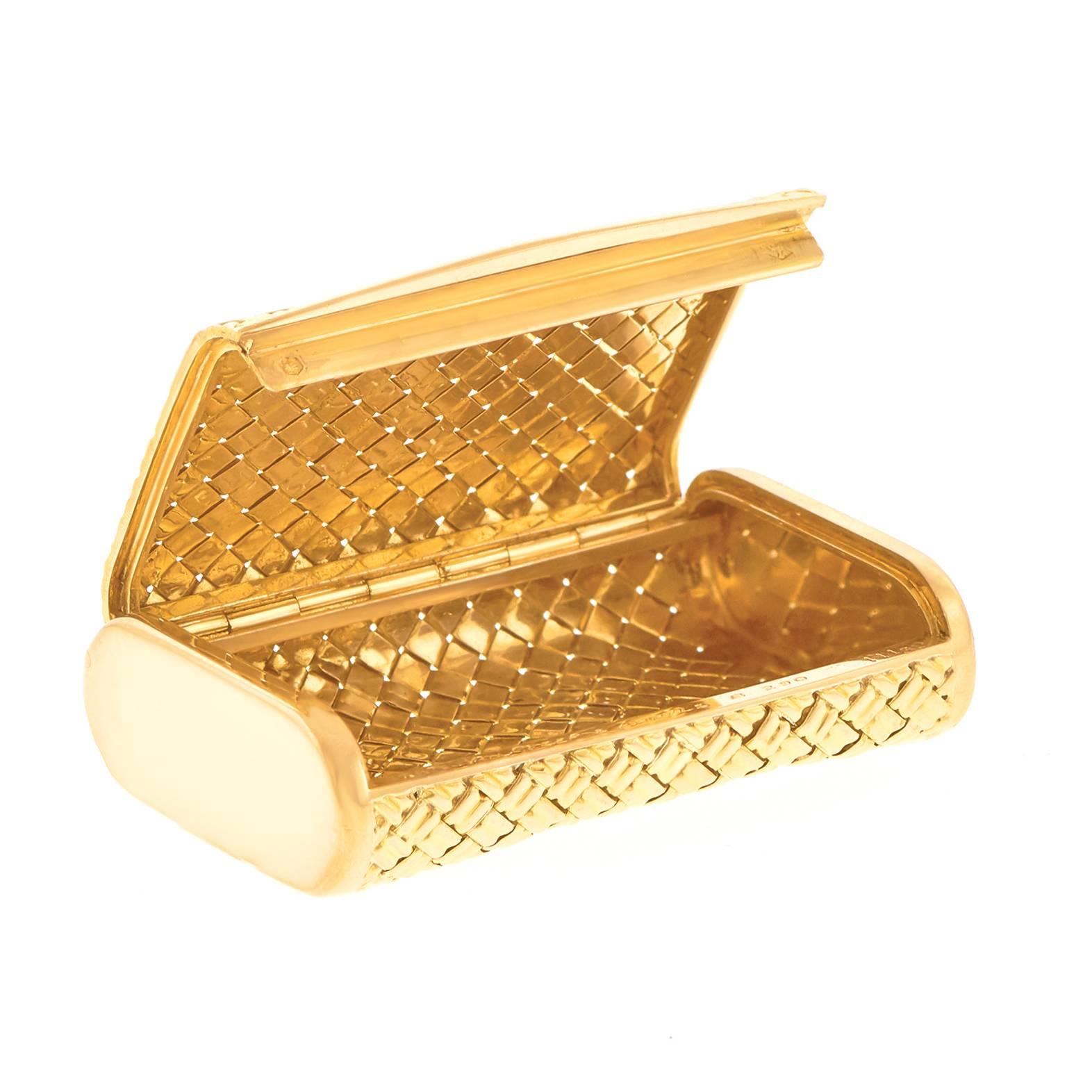 French Van Cleef and Arpels Oversized Gold Pillbox